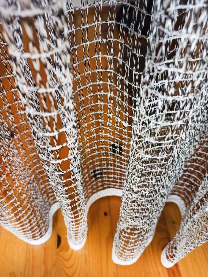 siyah beyaz gri file tül perde