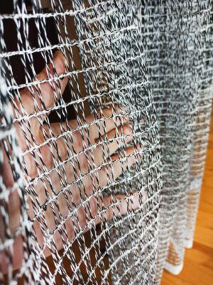 siyah beyaz gri file tül perde