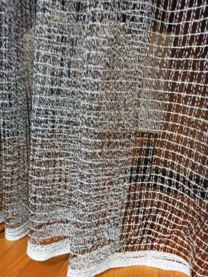 siyah beyaz gri file tül perde