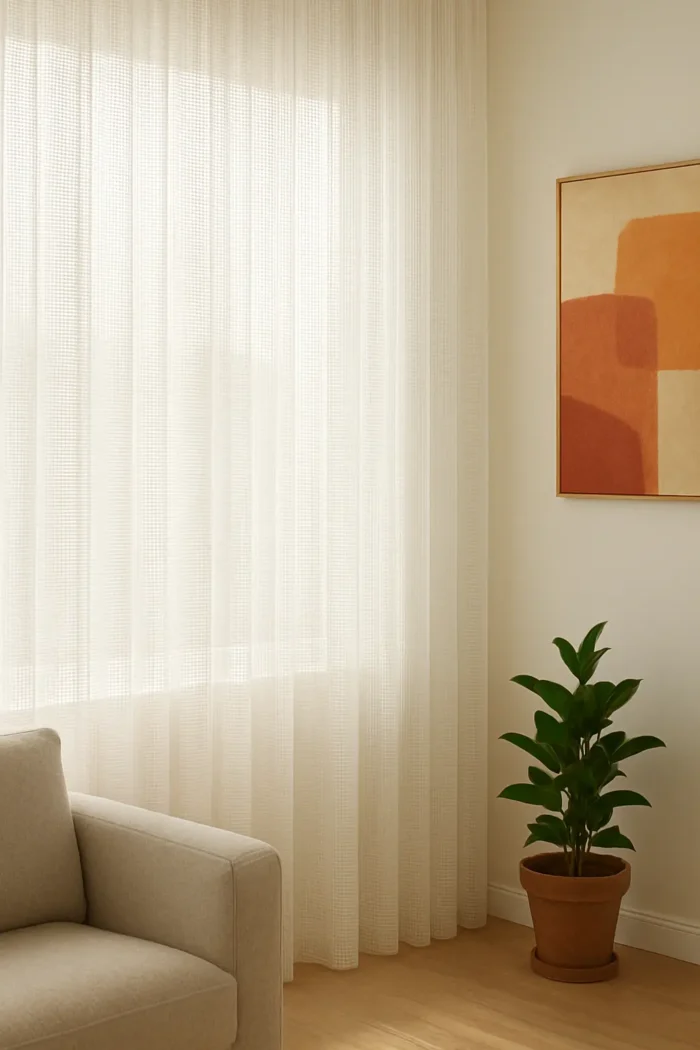 File Dökümlü Tül Perde - Sütlü Kahve - Kedi Dostu Maksimum Dayanıklılık