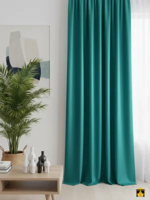 Turkuaz rengi ucuz fon perde