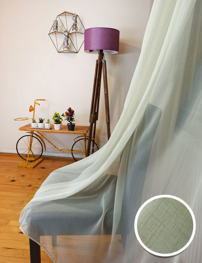 yeşil tül perde modelleri