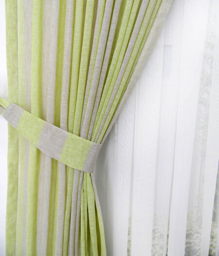 yeşil tül perde keten