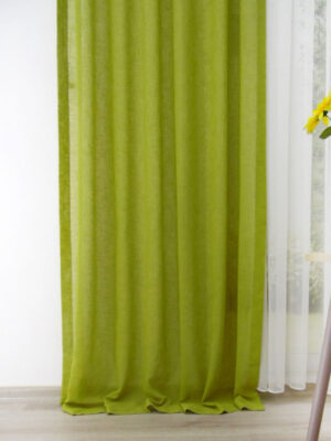 yeşil keten tül perde