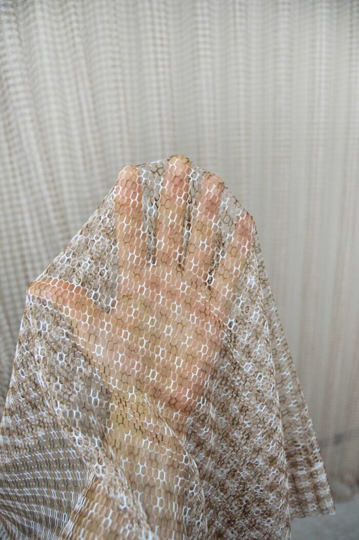 Kahve file tül perde