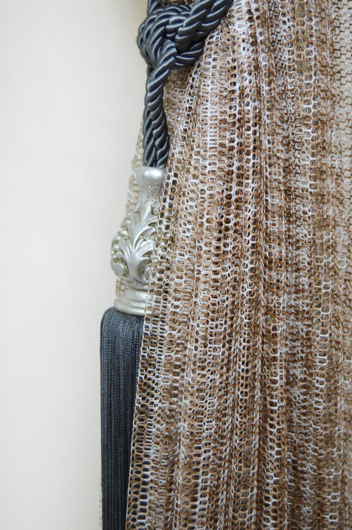 Kahve file tül perde