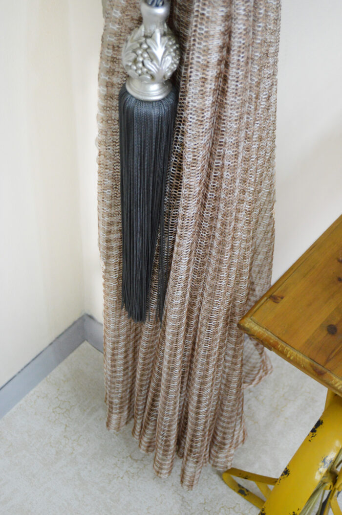 Kahve file tül perde