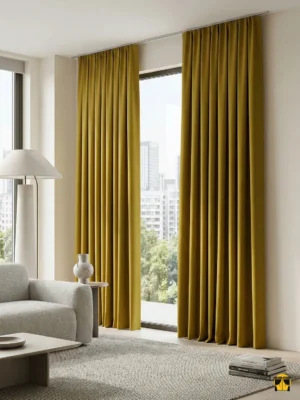 Işığın açısına göre değişkenlik gösteren katyonik kırçıllı dokunun, hardal sarısı zemin üzerinde Diamond ışıltısıyla buluştuğu o zengin kumaş detayı