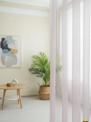 Degrade File Tül Perde - Pudra Pembe - Beyaz Pati Dostu