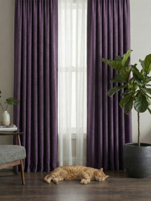 Mor renkli fon perde modelleri