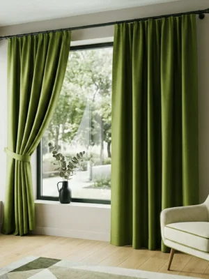 Parlak fon perde yeşil perde