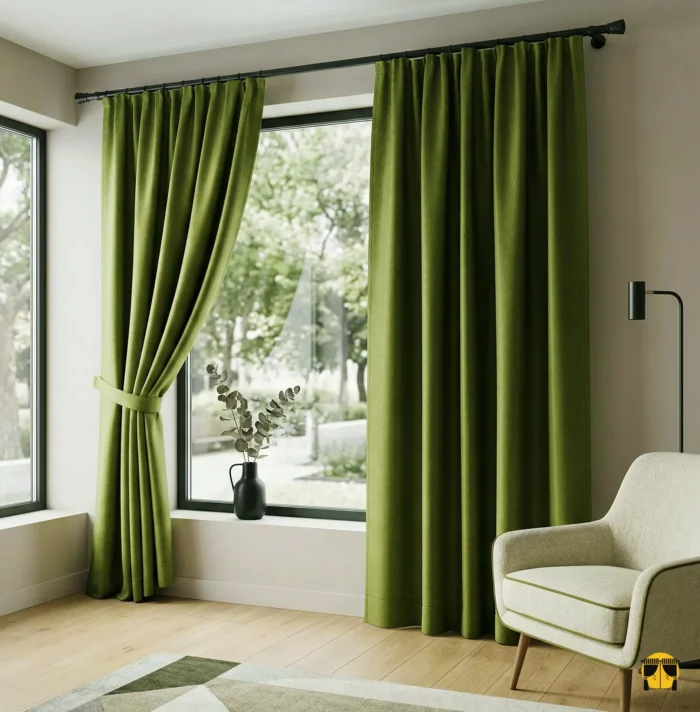 Parlak fon perde yeşil perde