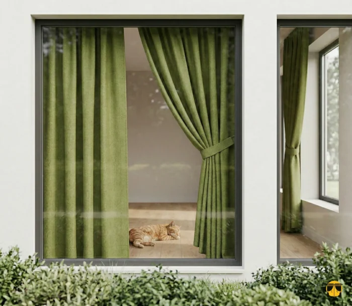 Yeşil renkli fon perde fiyatları