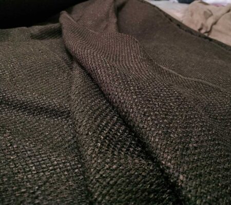 kahverengi keten fon perde modelleri