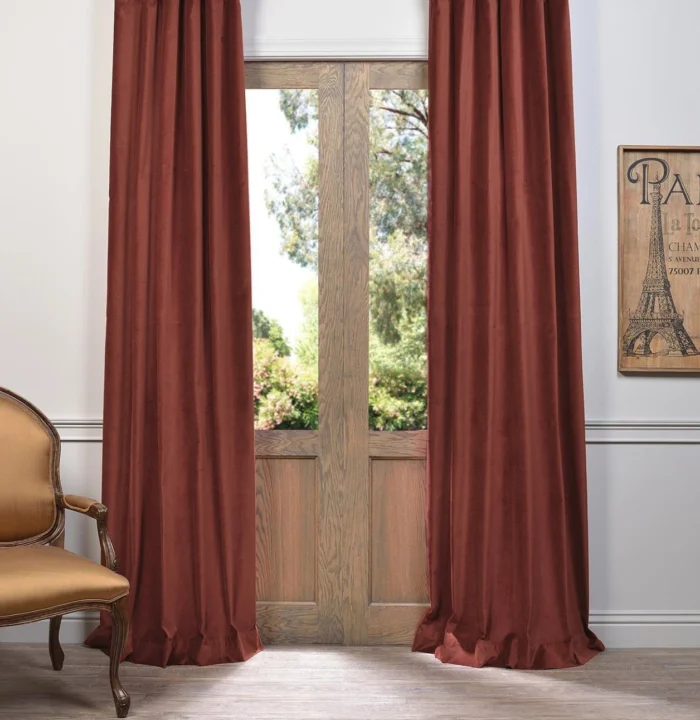 kırmızı fon perde