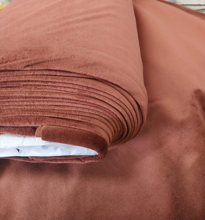 Kadi̇fe Dokulu Fon Perde - Ki̇remi̇t Kırmızı (5)