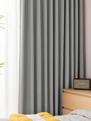 açık gri keten fon perde modelleri