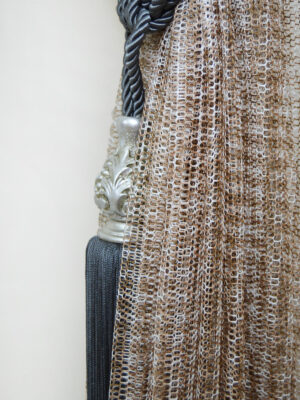 Kahve file tül perde