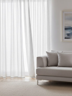 Gri çizgili tül perde modelleri