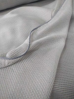 Gri renkli çizgili tül perde