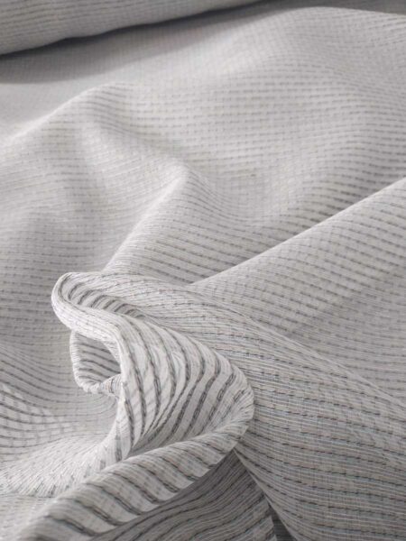 Gri renkli çizgili tül perde