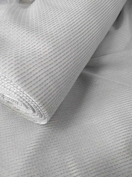 Gri renkli çizgili tül perde