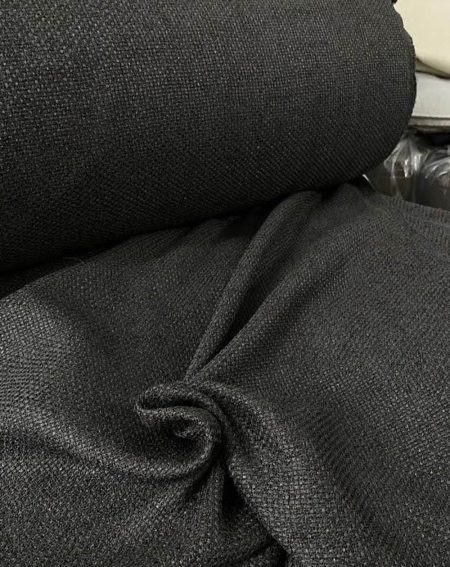 Gri renkli keten hasır fon perde