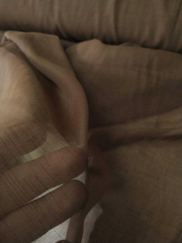 kahverengi düz tül perde