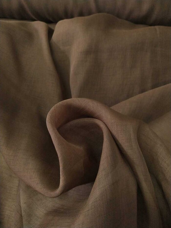 kahverengi düz tül perde