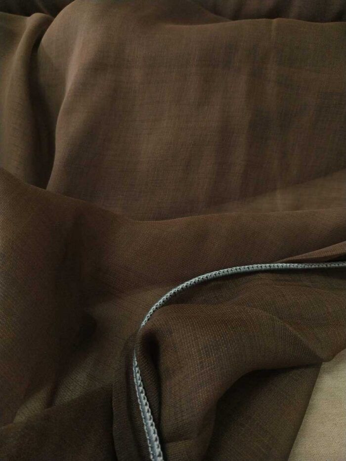 kahverengi düz tül perde