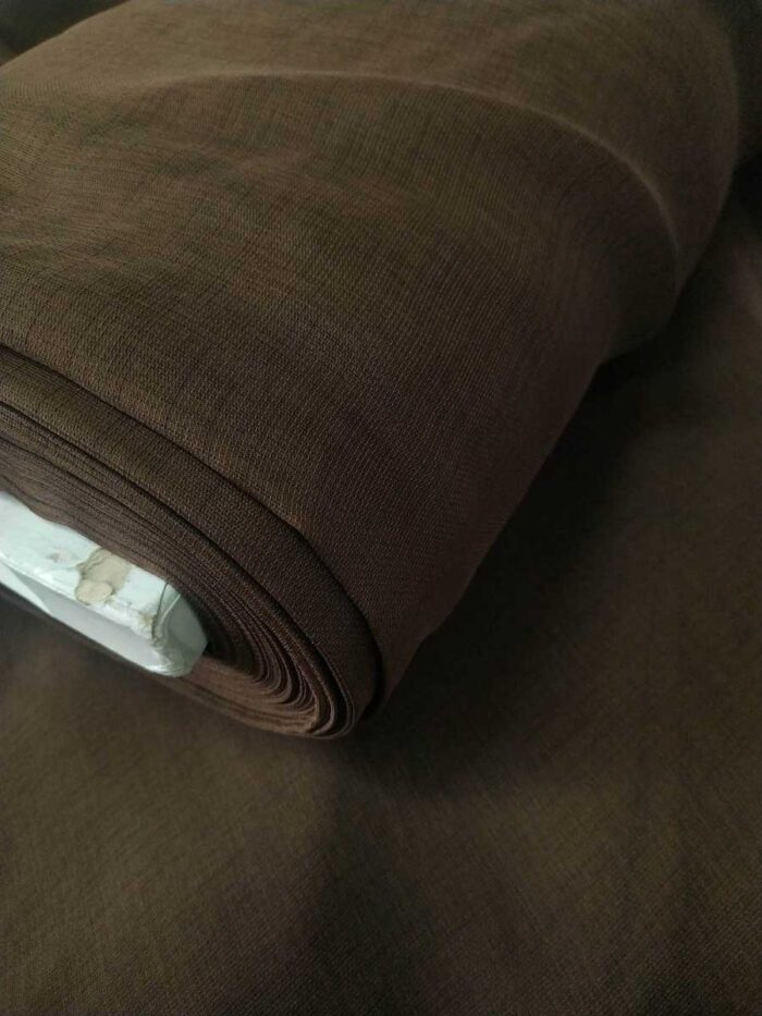 kahverengi düz tül perde