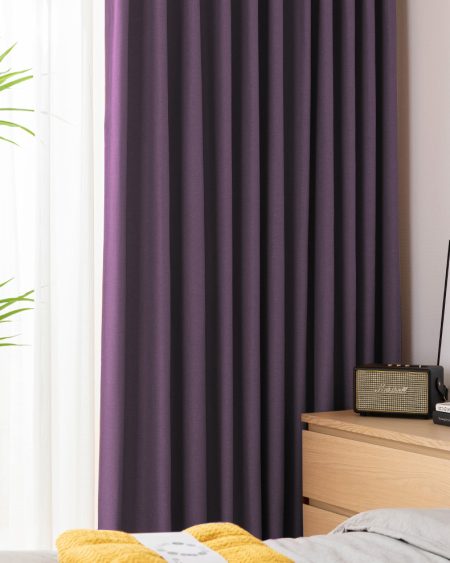 Mor renkli fon perde modelleri