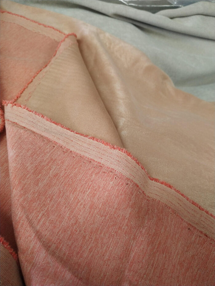 Pudra pembe kadife fon perde