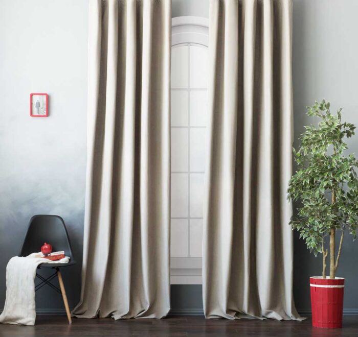 bej krem saten fon perde