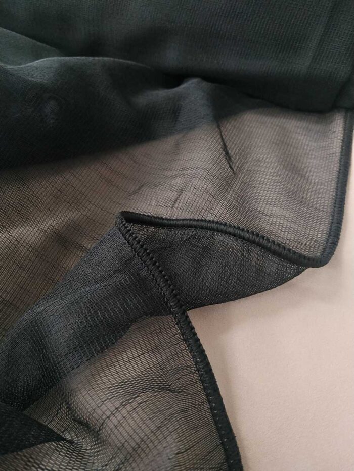 siyah keten tül perde