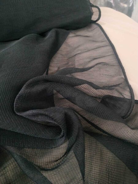 siyah keten tül perde