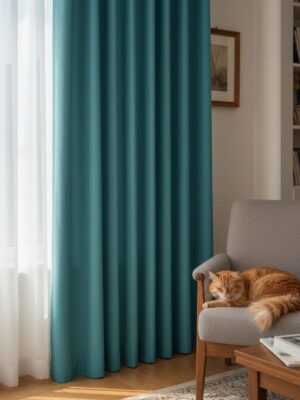 Diamond Katyonik Fon Perde - Mint Mavisi