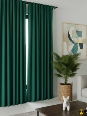 Salon için lüks fon perde rengi zümrüt