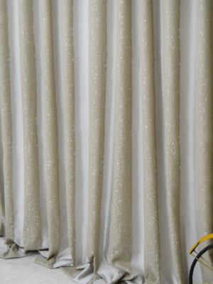 Kahve Krem rengi dökümlü fon perde