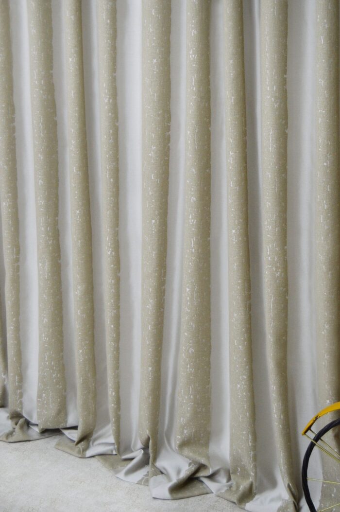 Kahve Krem rengi dökümlü fon perde