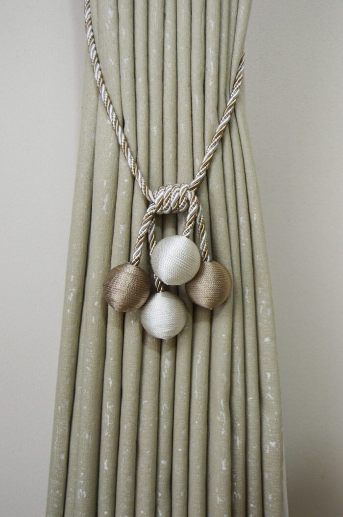 Kahve Krem rengi dökümlü fon perde