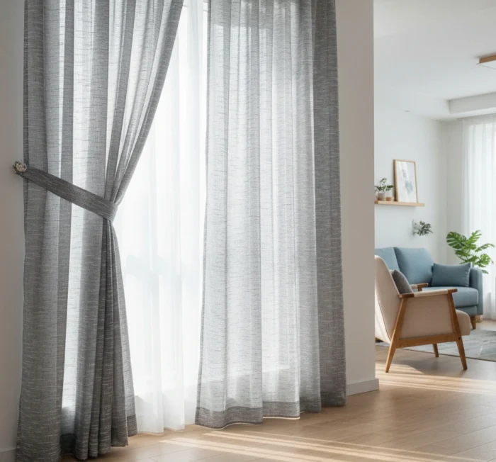 Giri Keten Tül perde, işleme desen efekti