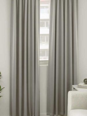 gri renkli perde modelleri