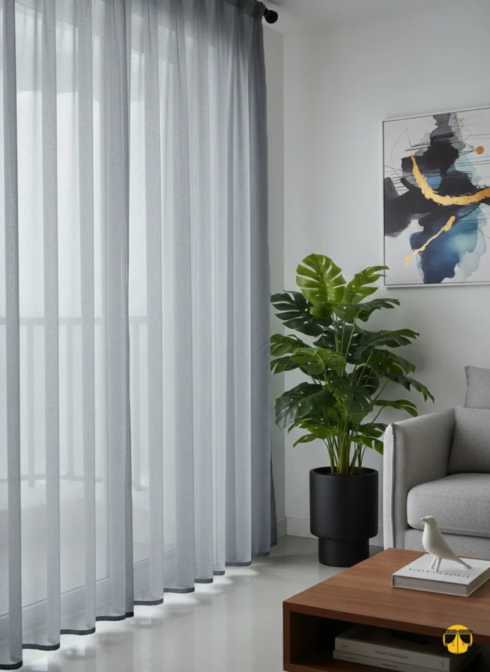 Bu gri keten tülün evinizin hangi odasında kullanılacağını veya eşleştirmeyi düşündüğünüz mobilya renklerini paylaşırsanız, dekorasyon önerilerimi daha detaylı hale getirebilirim. Ne dersiniz?