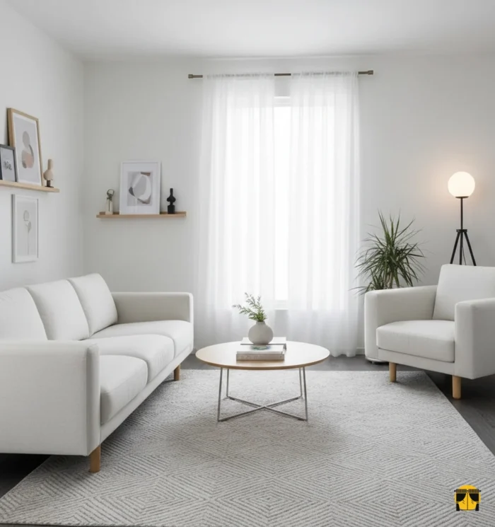 Keten tül perde krem renkli