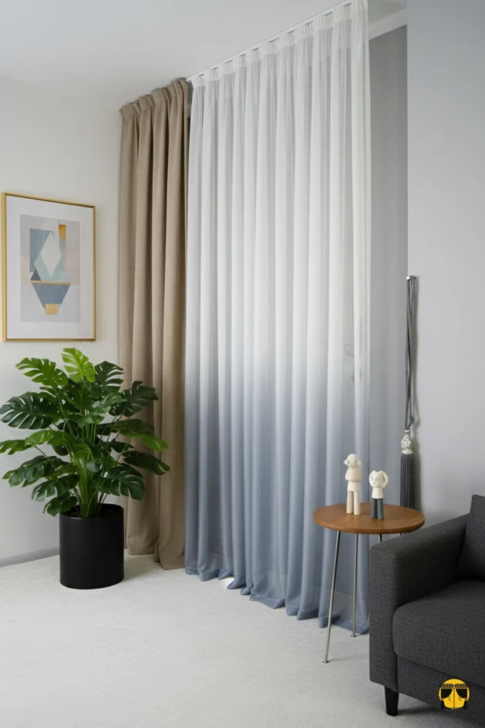 Gri beyaz degrade tül perde fiyatları