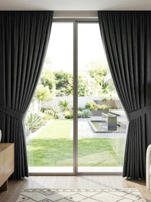 Füme gri salon fon perdesi