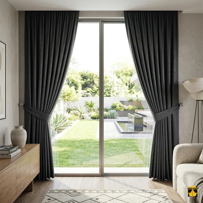 Füme gri salon fon perdesi