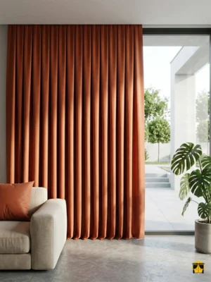 Kiremit rengi karartma fon perde