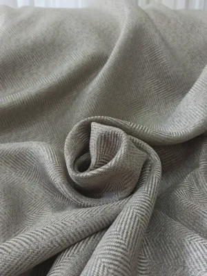 Balık Sırtı GriHasır Keten fon perde